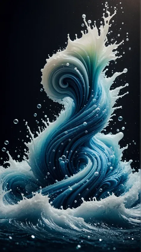 a close up of a cell phone with a wave coming out of it