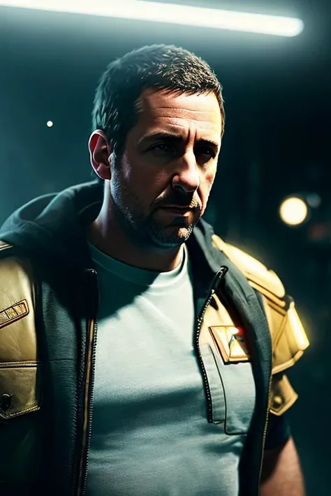 realistic Photography of a man adamsandler, masterpiece, best quality, highest quality, cinematic lighting, (volumetric lighting), extremely detailed CG unity 8k wallpaper, focused, 8k wallpaper, 4k wallpaper, extremely detailed, ultra realistic, photoreal...