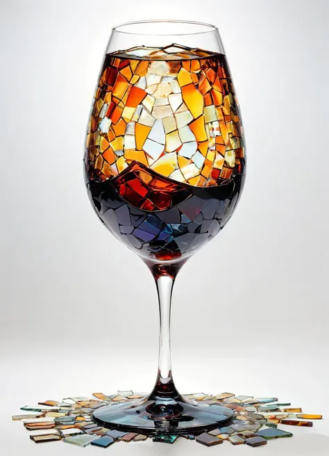 advertisement for a glass with a dark liquid in it, white background, artmsc, mosaic,
<lora:ArtfullyMOSAIC_SDXL_V1:0.8>