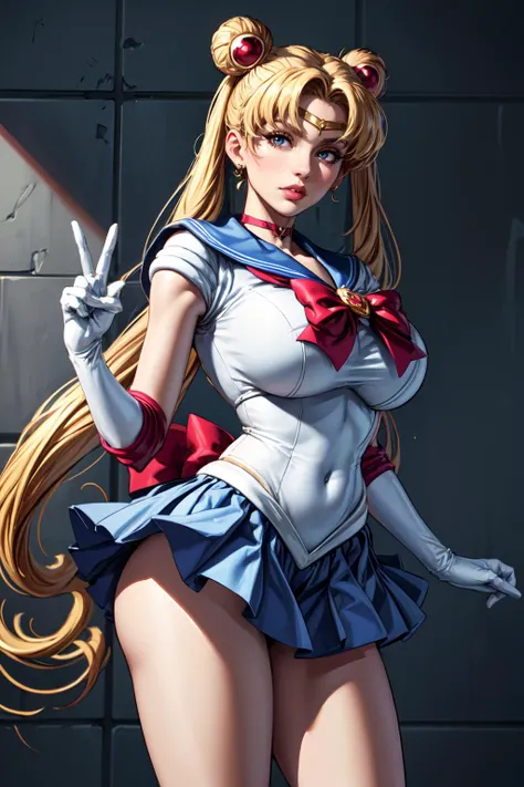 (masterpiece, 8k, 4k, extremely detailed,  dynamic shading, best quality, absurdres:1.4) 1girl, nice hands, perfect hands, mature, milf, sexy, (huge tits:1.1) <lora:more_details:0.8>  <lora:sailor_moon_v1:0.8> aausagi, double bun, twintails, parted bangs, ...