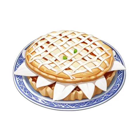 there is a pie with a lattice on top of it