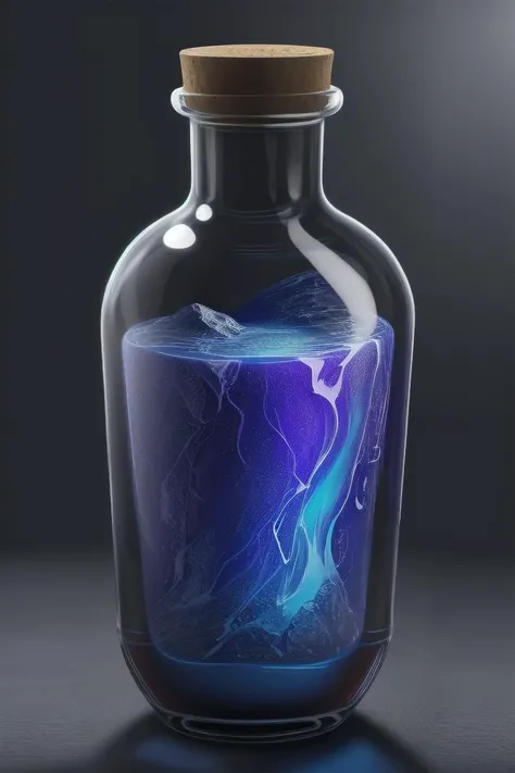 breathtaking full shot, hdr, dynamic lighting, (masterpiece, top quality, best quality, official art, beautiful and aesthetic:1.2),(8k, best quality, masterpiece:1.2), bottle full of liquid fire, transparent, no humans, silver bottle, fantasy, transparent,...