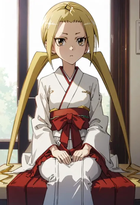 best quality, masterpiece, highres, solo, {hagimura_suzu_seitokaiyakuindomo:0.90}, {white kimono:1.35}, {red hakama:1.35}, {wide sleeves:1.20}