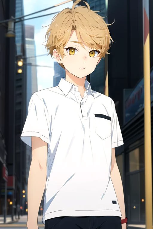 (best quality:1.1), (masterpiece:1.4), wallpaper, 1boy, solo, male focus, , , depth of field, anime coloring, , <lora:yuuma_nikaidou:0.78>, yuuma_nikaidou, blonde hair, yellow eyes, short hair, , , 12k resolution