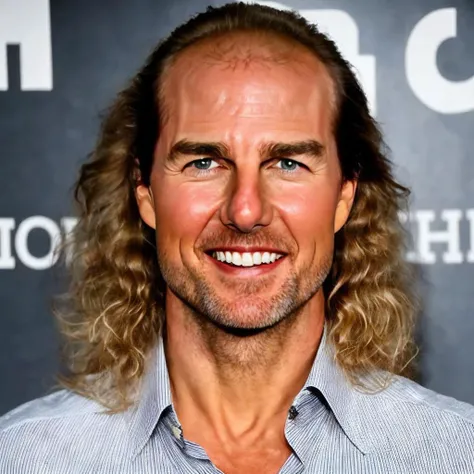 portrait of tom cruise, a blond man with hairloss, skullet hairstyle<lora:Hairloss-Concept-LoRA-000012:0.7>, (best quality),remarkable, Overly Detailed, Extraordinarily Realistic, 8k,Unsurpassed work, highly detailed, cinematic lighting, highest quality, m...