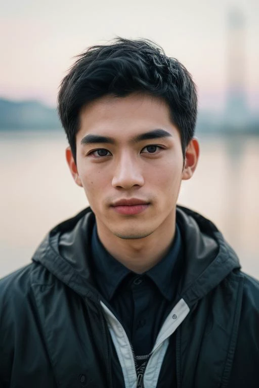 a close up of a man in a black jacket and tie