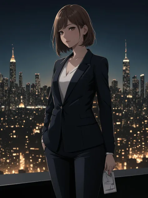 portait of 1girl wearing (Structured_blazer:1.4),(Cigarette_pants:1.3),(Pointed-toe_pumps:1.2),(City_skyline_background:1.4),
masterpiece, best quality, night, highres, 4k, 8k, intricate detail, cinematic lighting, amazing quality, amazing shading, soft li...