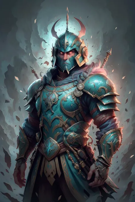 portrait of a warrior, ancient armor, epic composition, dreamlike, absurdes, fantasy, pastel colors aesthetic, highly detailed, surrealistic, HDR,   <lora:DREAMEE_V0.01:0.7>