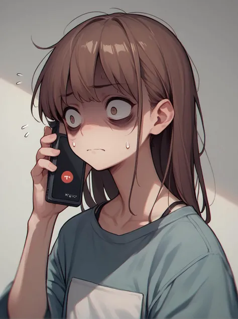 score_9, score_8_up, score_7_up, score_6_up, source_anime, <lora:talking_on_phone_v0.3-pony:1> 
talking on phone, brown hair, 
1girl, upper body, constricted pupils,  shaded face, sweatdrop,