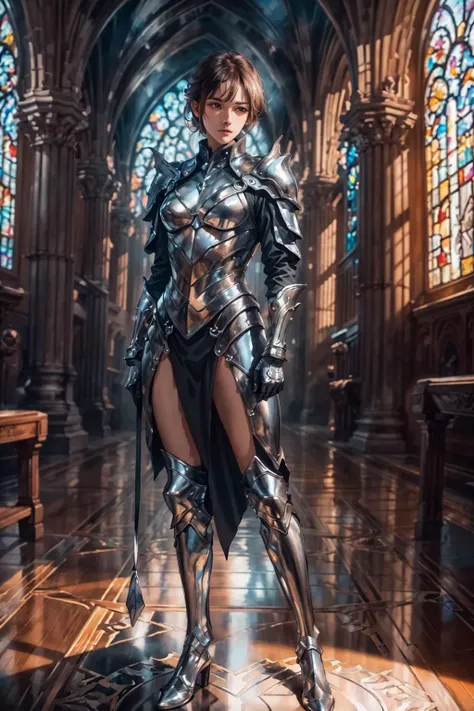 best quality,masterpiece,highres,original,extremely detailed wallpaper,perfect lighting,extremely detailed CG,<lora:add_detail:0.3>,perfect_photography.txt,
<lora:Clothing - Chrome Armor:0.7>,chr0me4rmor,