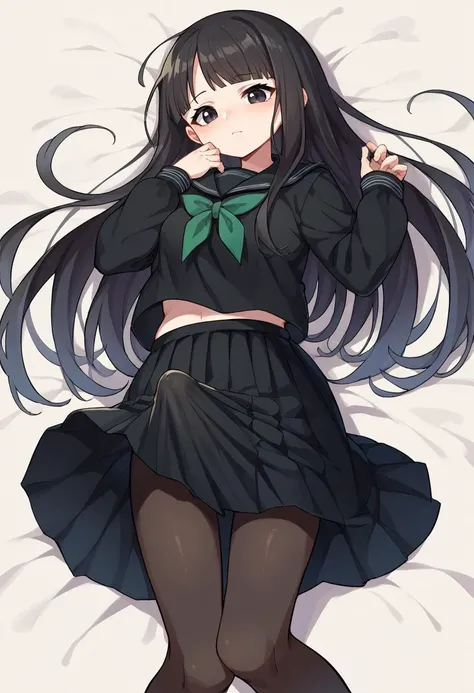 score_9, score_8_up, score_7_up, source_anime,   <lora:Erection Under Clothes-000012:1> erection under clothes,  1girl,     <lora:RinneLocon:1> Rinne,  long hair, black hair, black eyes, black serafuku, pantyhose, black skirt, green necktie, white stripes,