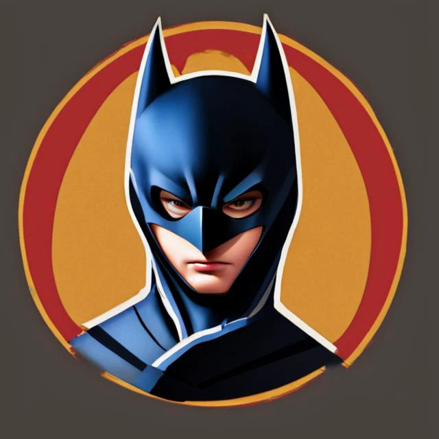 masterpiece, batman, portrait, dark_background, flat illustration, vector, very detailed