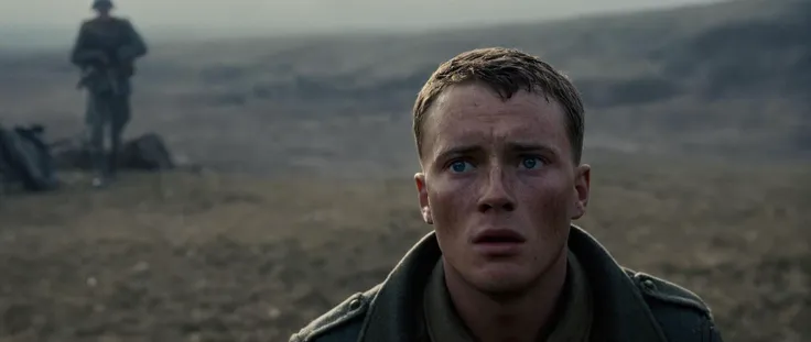 a man in a military uniform standing in a field