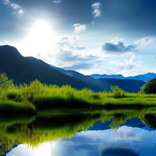 a view of a lake with a mountain in the background