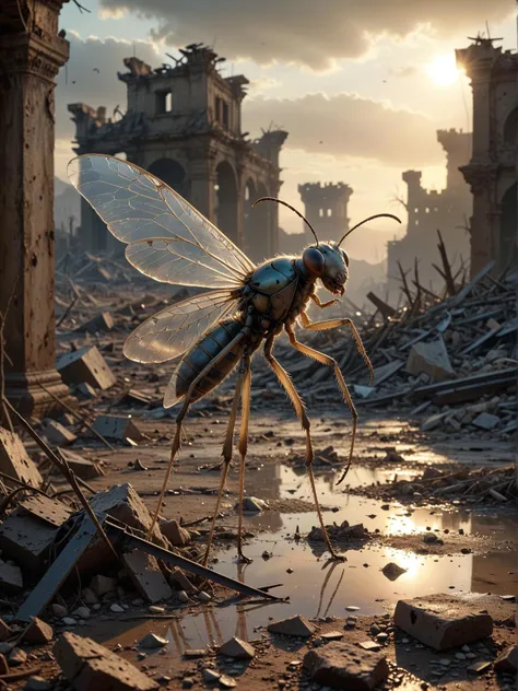 araffe flies through a destroyed city in a scene from the film ant - man