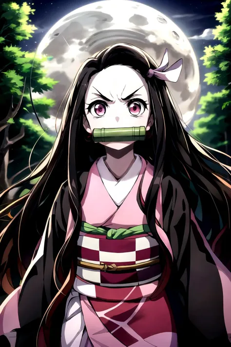 a woman with long hair and a mask on her face