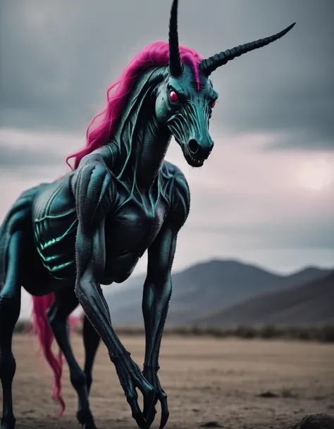 realistic photo of an arachne slime unicorn hybrid creature, dramatic cinematic LUT