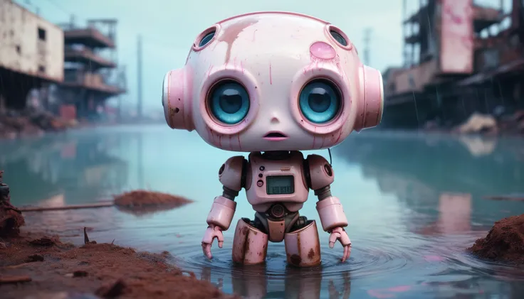 there is a robot that is standing in the water