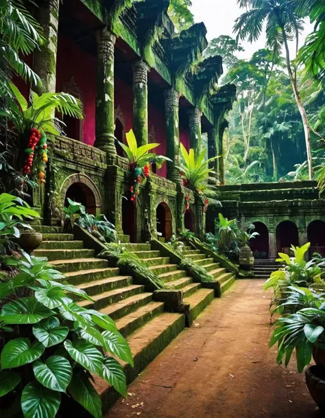 a close up of a building with a lot of plants on the side of it