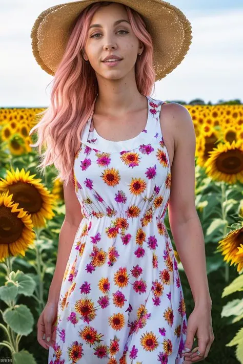 DEN_ninaq_SG,
(walking through a field of sunflowers wearing a (summer dress:1.3) and sun hat, field, sunflowers, summer, scenic:1.1),
bokeh, f1.4, 40mm, photorealistic, raw, 8k, textured skin, skin pores, intricate details  <lora:epi_noiseoffset2:1>, epiC...