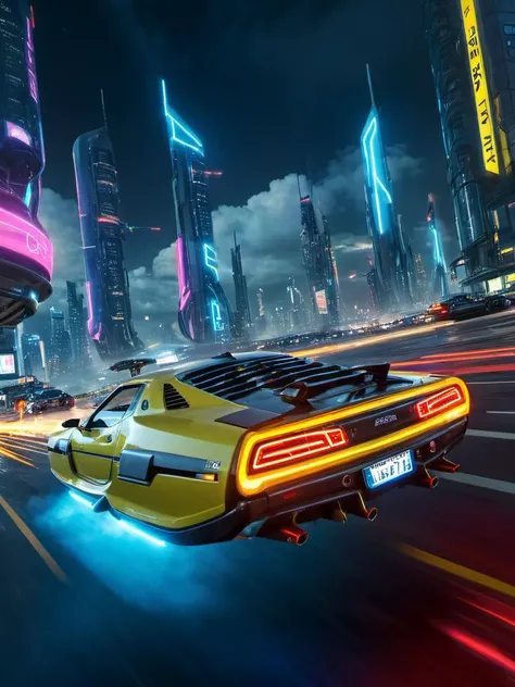 night time, futuristic night illustration, flying cars of all colors, <lora:Hovering_Car_SDXL_v1:1> (hovering_car:1.5),, cyberpunk skyline, hovering traffic jam