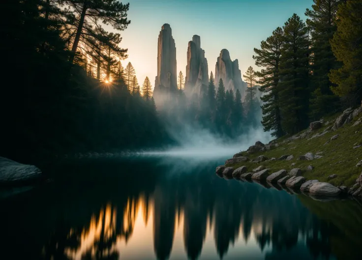 Cinematic film still of impractical studly The Tower of Destiny canyon, analog style, RAW photo, hyper real photo, ultrarealistic uhd faces, 8k uhd, dslr, soft lighting, high quality, film grain, Fujifilm XT3, photographed on a Leica JVC GC-QX5HD, 50mm len...