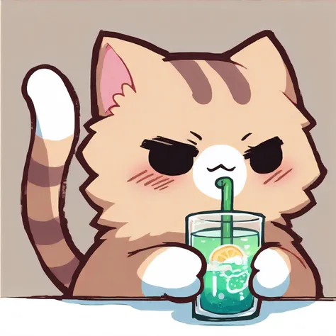 score_9, score_8_up,score_7_up, source_ anime, <lora:discord_nekonekonekone_ponyXL:1>,animal focus, no humans, nekoemoji,cat,cat ears, opening drink, BREAK,(Metal can,energy drink,text "Catnip")