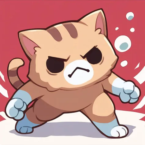 score_9, score_8_up, score_7_up, source_anime,  <lora:discord_nekonekonekone_ponyXL:1> animal focus, no humans, nekoemoji, cat, fighting stance,