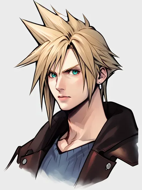 score_9, score_8_up,score_7_up,1boy, solo,blank background,portrait, <lora:Nomura_Tetsuya_Style:1>strife,final fantasy vii, angry face,