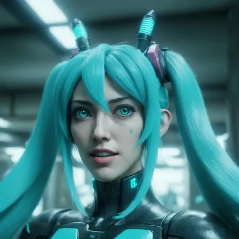 raw photo,cinematic shot,photorealistic,solo,portrait of a cybermutant hatsune miku<lora:FleshmutantXLV4:1.1>,