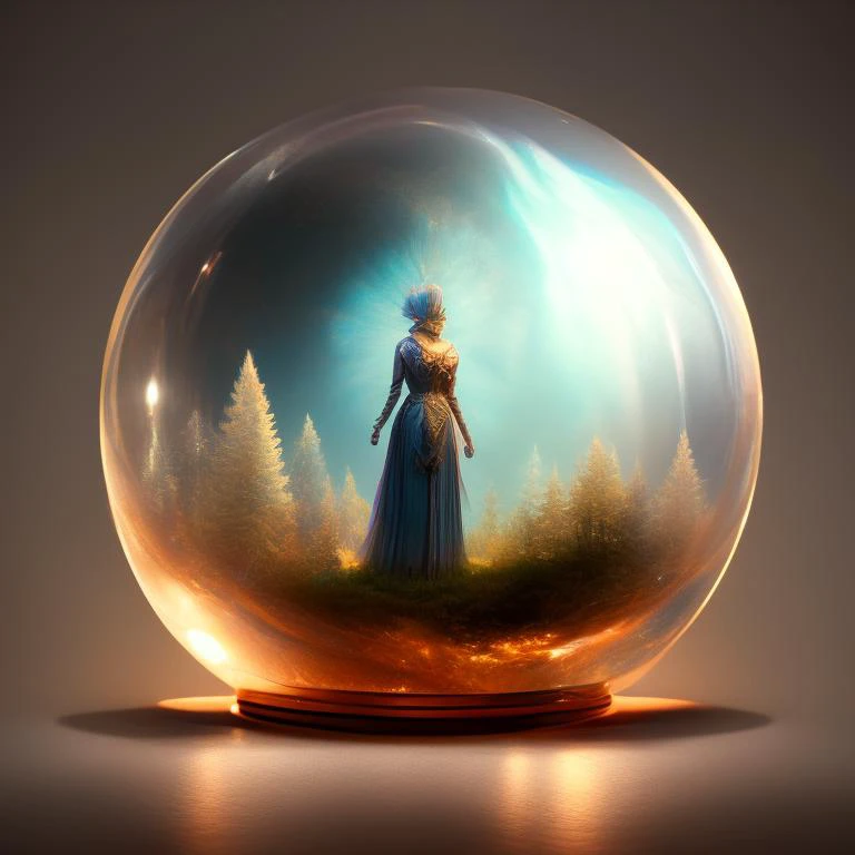 oldjourney your fate revealed inside a crystal ball, crystal ball with swirling otherworldly fog reveals your fate, insanely det...