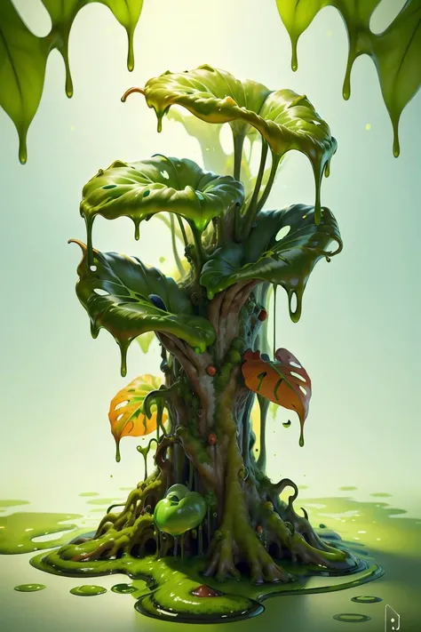 Best quality, masterpiece, ultra high res, (photorealistic:1.4),
<lora:GreenSlimeAI:0.9>, GreenSlimeAI, 
Philodendron, fantasy creatures,