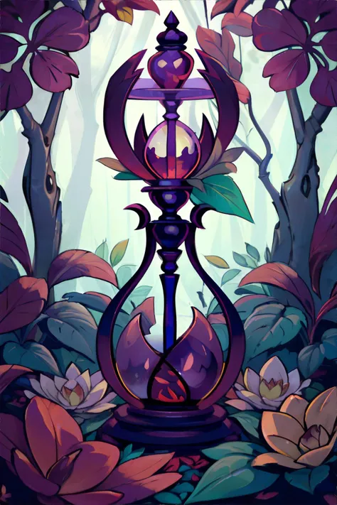 a cartoon picture of a hourglass with a purple and purple design