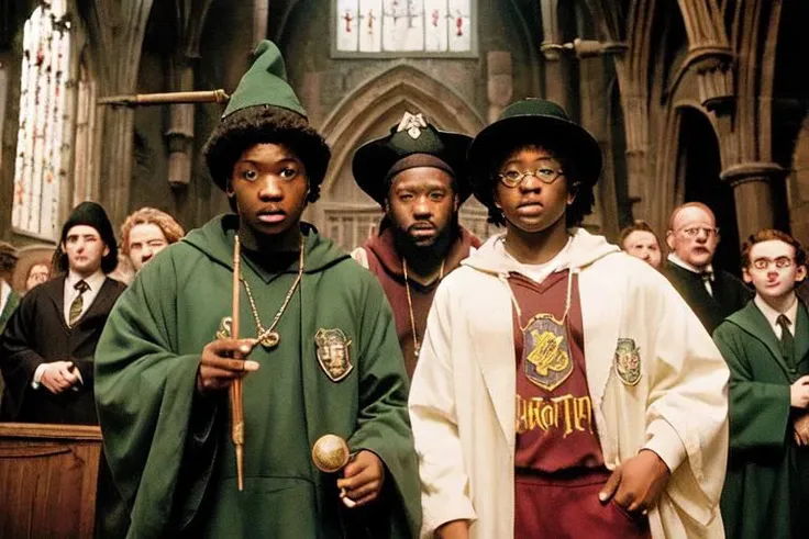 cinematic,"Harry Potter" film,a ghetto Hogwarts,gangsta,thug wizards,Fubu,rapper wizards,Hogwarts in the hood,Boyz in the Hood,Gryffindor common room,Slytherin,Ravenclaw,hip-hop Hogwarts,epiCPhoto