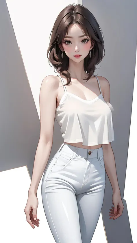 ((white_background)),female,camisole,lowleg_pants,pants,<lora:meinv81:0.75>,<lora:lihui-v31-32-16-1e-4-re4-ep4-768:0.75>,