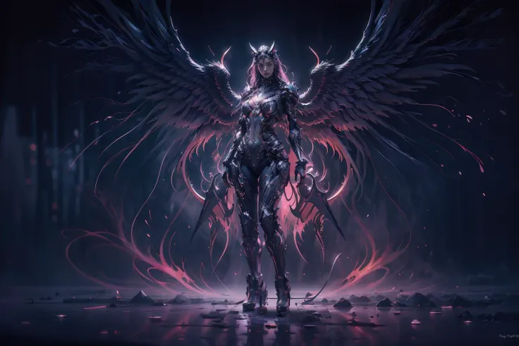 masterpiece,best quality,official art,unity 8k wallpaper,ultra detailed,beautiful and aesthetic,a brutalist designed,romanticism,
pureerosface_v1,1girl,(full body:1.3),(3 pairs of wings:1.3),(Black wings:1.1),dynamic angle,dynamic posture,vivid colours,bea...