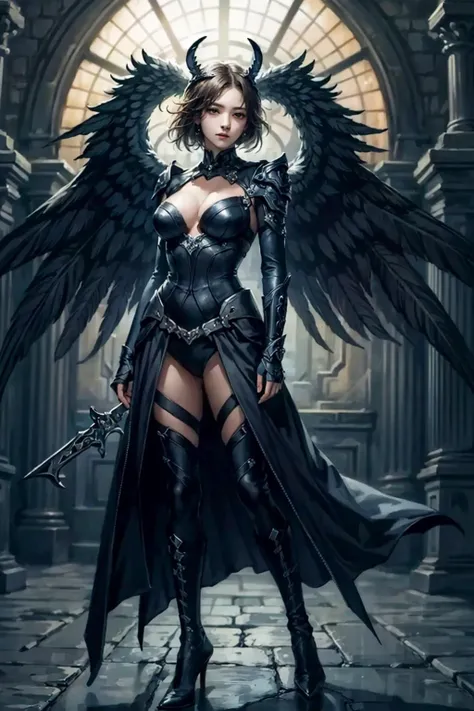 best quality,masterpiece,highres,original,extremely detailed wallpaper,perfect lighting,extremely detailed CG,<lora:add_detail:0.3>,perfect_photography.txt,
<lora:CLOTH+Perfectrealisticangel_DarkAngelPlus:0.8>,dark angel,