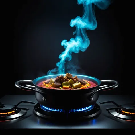 Neon noir <lora:MidJ_Last_500_-_Experiment:1> there are many pots of food that are being cooked on the stove, steaming food on the stove, 4 k food photography, 4k food photography, hd food photography, food photography 4 k, professional food photography, b...