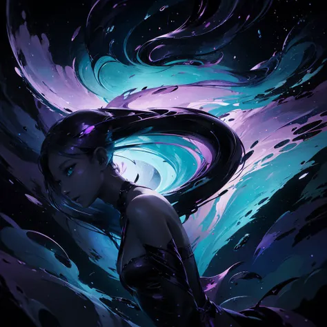 ((masterpiece)), landscape, ultra detailed, hyper realistic, photo,  (flat color) graphic, blue and purple,teal,Cyril Rolando, thunderstorm, wide viewing angle, (dark theme:0.5) (graffiti style, maximalism style), (abstract  expressionism)  (abstract art:1...