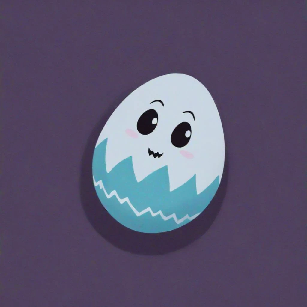 A Halloween sheet ghost with  unnu ears and an Easter egg motif