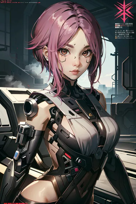 ((ultra detailed, masterpiece, absurdres))
<lora:CyberSongbird:0.9>
CyberSongbird, 1girl, mechanical parts, asymmetrical hair, pink hair, brown eyes, magazine cover