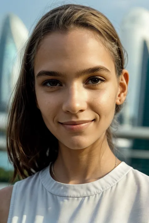 Alisabelle <lora:Alisabelle_v1:1> <lora:add_detail:0.8> smirk, smile, grin, close-up, headshot, portrait by Chuck Close, 1girl, solo, rule of thirds, perfect compostion, detailed hair and face, detailed eyes, pupils perfect face, detailed nose, cheeks, (li...