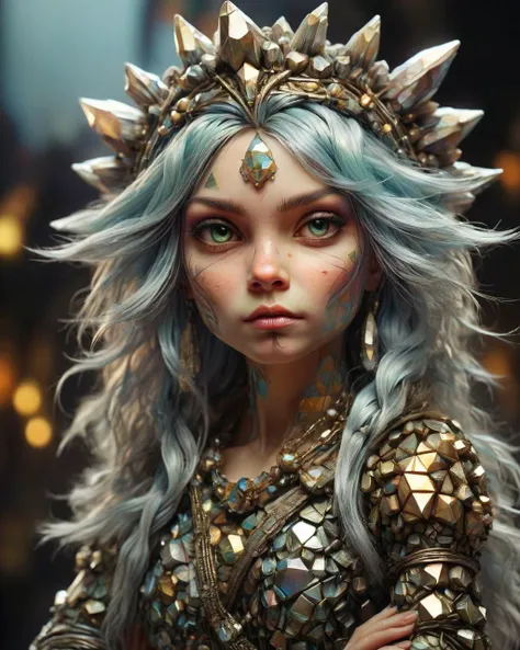 concept art, cute flawless Berber Female Goblin as Dwarven Princess, 70s Science Fiction, matte skin, <lora:ral-bismut:1> ral-bismut