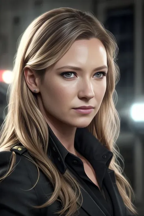 AnnaTorv,as a detective , modelshoot style, (extremely detailed CG unity 8k wallpaper), Intricate, High Detail, Sharp focus, dramatic,photorealistic painting art by midjourney and greg rutkowski ,  ((police station)), ((wearing a black suit)), ((paparazzi ...