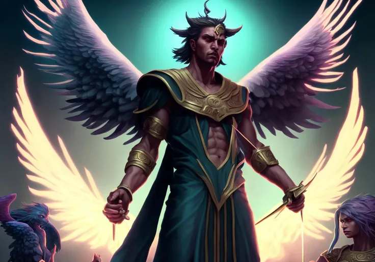 textless, best quality, seductive intimidation fighting (serphm:1.3) archangel supreme, in another world, ggffff666666