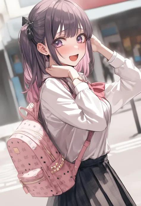 1girl, <lora:sdxl2-flat2-512b:-1>,medium breasts,school uniform,
<lora:mcmXLv1:0.7>,mcm,bag, backpack, pink bag,dutch angle, upper body, looking ahead, giggling, geyser, open mouth,
best quality,medium quality,