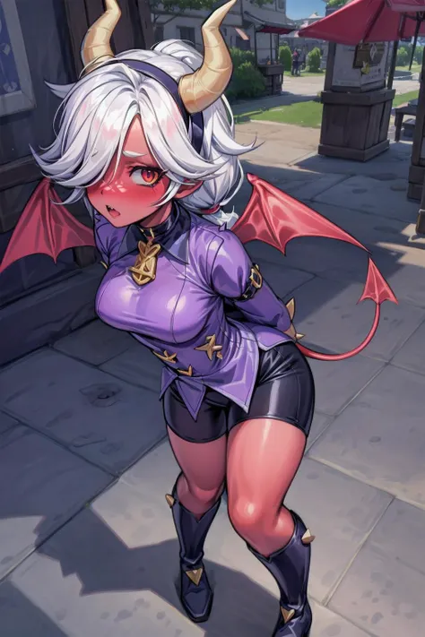 a cartoon image of a woman dressed in a devil costume