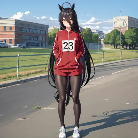 <lora:manhattancafe002:0.7>,<lora:add_detail:0.5>,<lora:boldline:-0.3>,<lora:noline:0.3>,
manhattancafe,1girl,
long hair,
Gym_uniform,
full body,
outdoors,prairie,