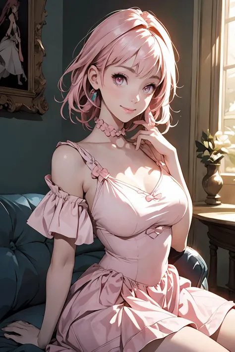 8k high quality detailed,highres,anime,comic,detailed image,
(an illustration of a teenage girl posing,(an illustration of girl,teenage girl)),(magazine_illustration),
(,march7th,1girl,pink eyes,pink hair,medium_hair,medium_breasts),(Radiant Smile),detaile...