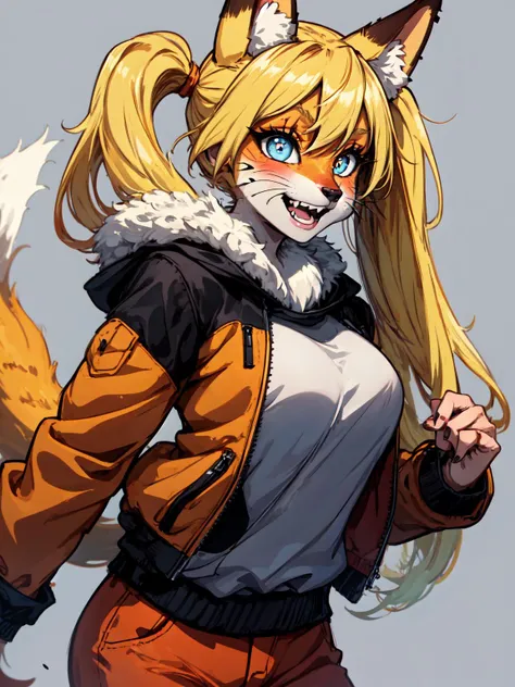 best quality,<lora:add_detail:0.3>, (1girl, solo, adult female, mature female), <lora:detailed_eyes:1>, <lora:concept_goodHands:1>,
<lora:concept_kitsuneAi:0.8>, furry, fluffy fur, detailed fur, fox girl, slit pupils, happy, cute, fangs, 
<lora:character_n...